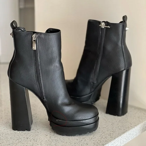 J Lo Margy ultra high heel platform ankle bootie boots chunky sexy 6.5 Chelsea - Picture 9 of 9